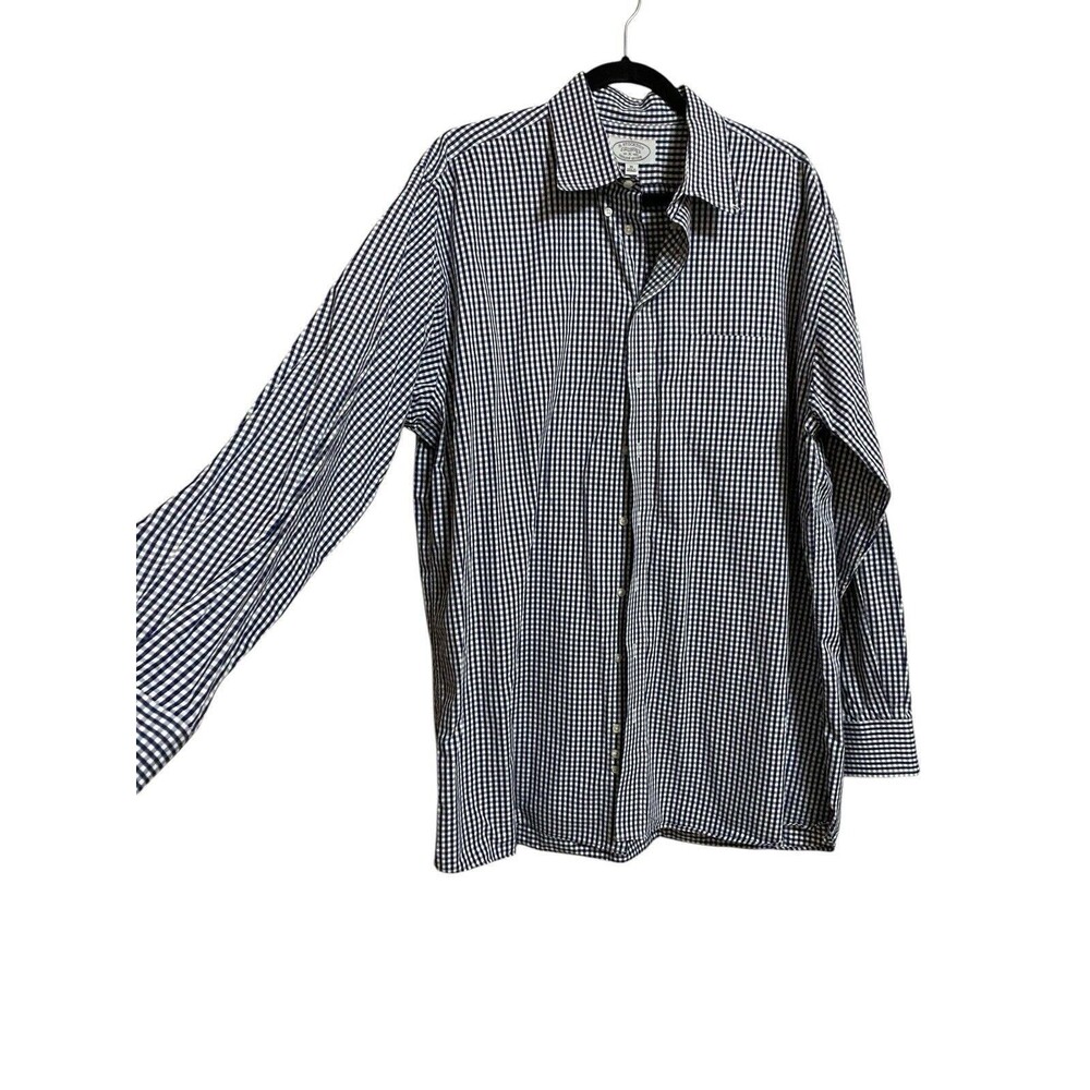 H Stockton Gingham Print Shirt Size XL Blue